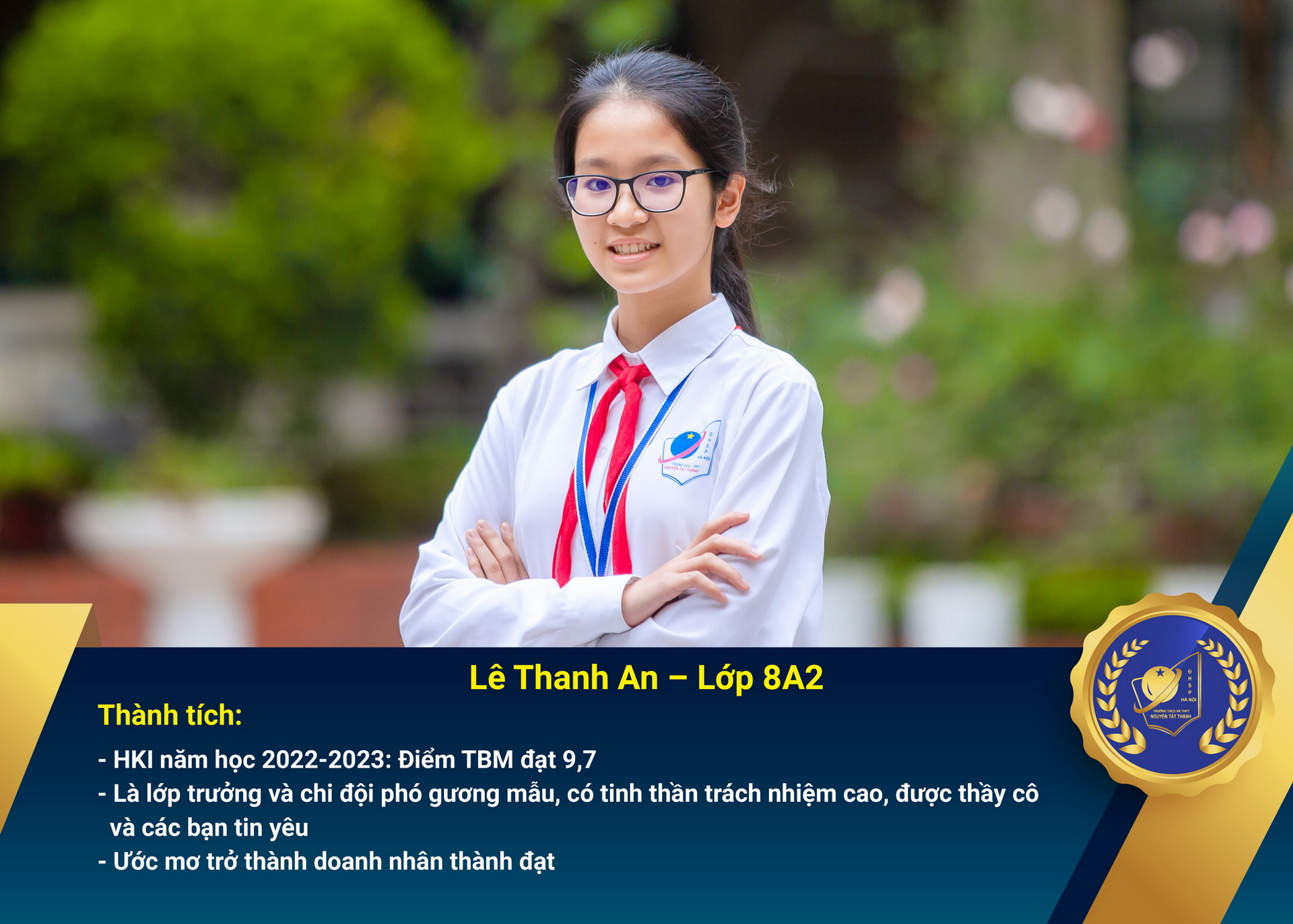 Chân dung học sinh nhận Học bổng Nguyễn Tất Thành lần thứ 45 – Khối 8 - năm học 2022 – 2023